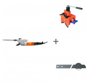 Комплект: Пила прорезная для труб Fein AStxe 649-1 + Механизм зажима и подачи Fein + Пильные полотна Fein, 10шт